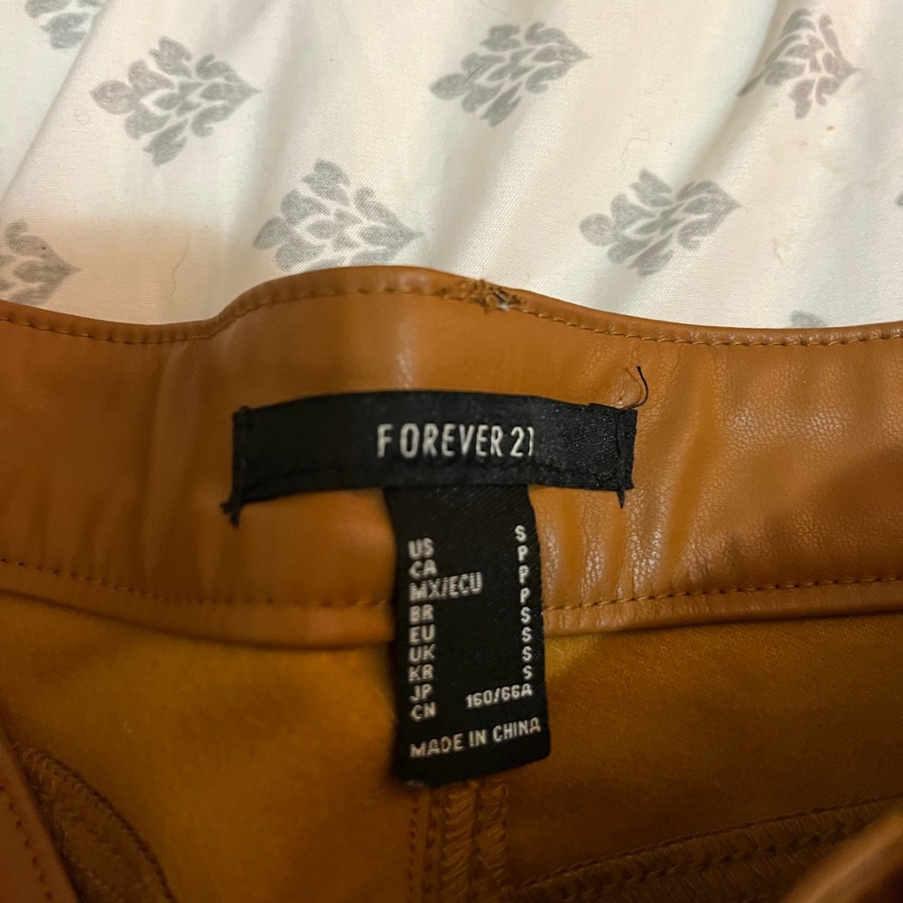 Leather brown pants from Forever 21